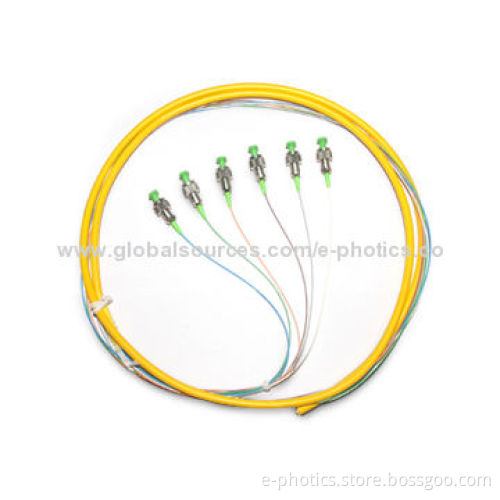 Fiber-optic Patch Cords with 6-core Bundle Fan-out, Jumper and FC to FC Connector Type